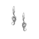 Sterling Silver Dragon Leverback Dangle Earrings
